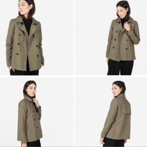 EVERLANE Swing Jacket Womens Size XS Sage Green Fall Trench Coat Sale Cotton